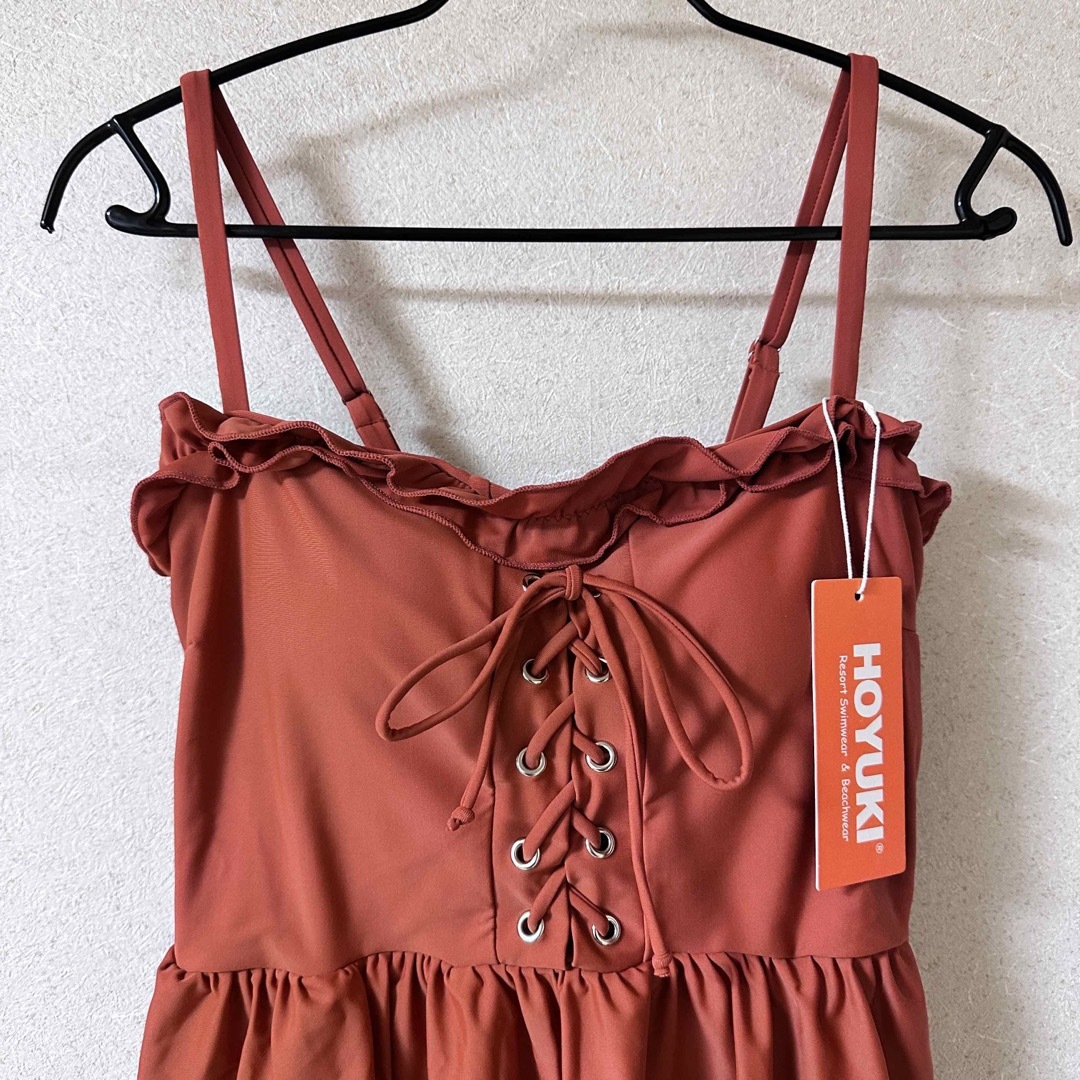 【新品未使用】水着 ワンピース 韓国 オレンジ XL レディースの水着/浴衣(水着)の商品写真