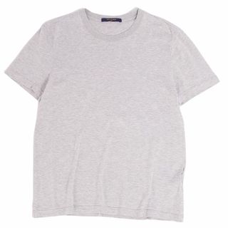 ルイヴィトン(LOUIS VUITTON)の美品 ルイヴィトン LOUIS VUITTON Tシャツ カットソー 半袖 ショートスリーブ LVロゴ刺繍 トップス メンズ S グレー(Tシャツ/カットソー(半袖/袖なし))