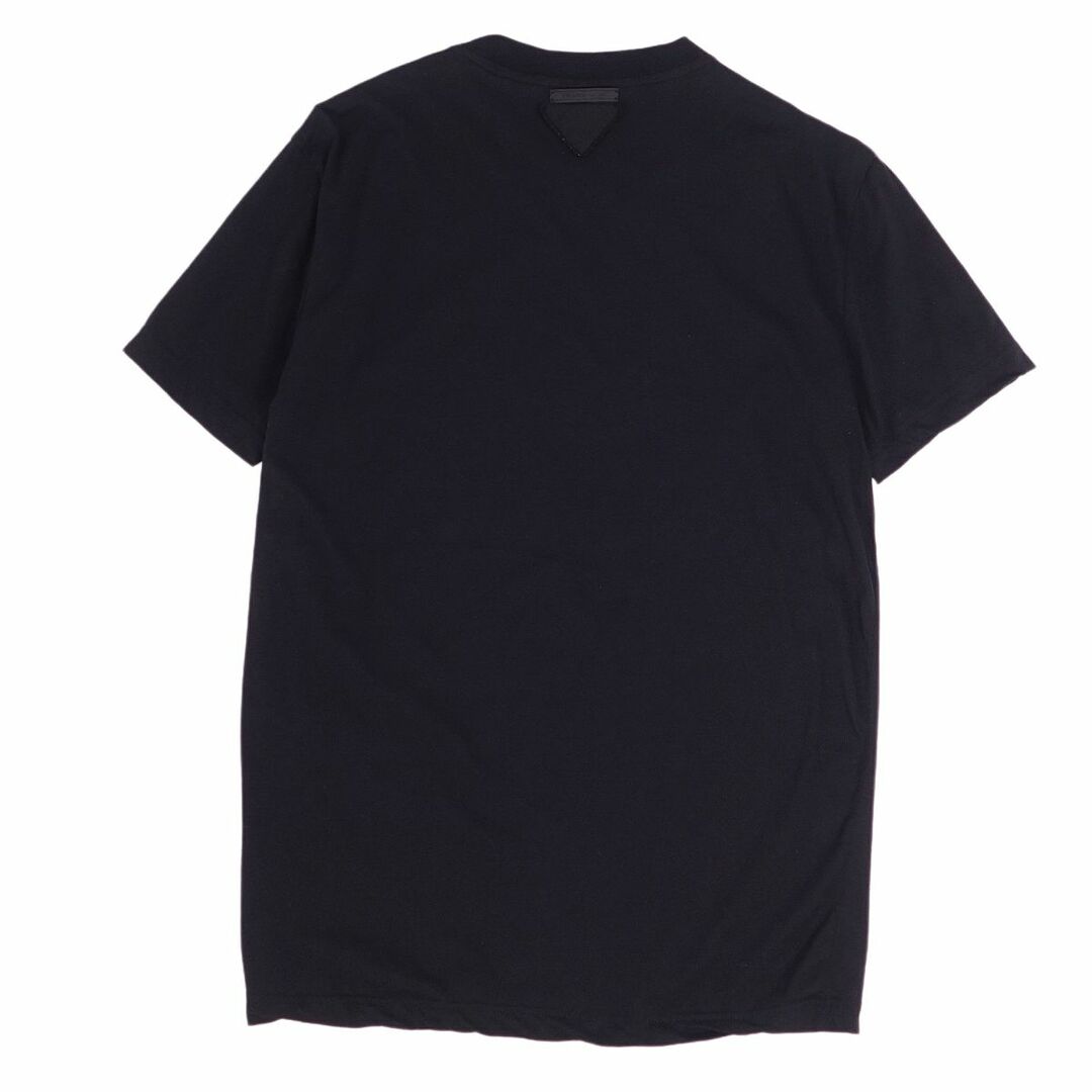 美品 プラダ PRADA Tシャツ カットソー 半袖 ショートスリーブ トライアングル トップス メンズ M ブラック