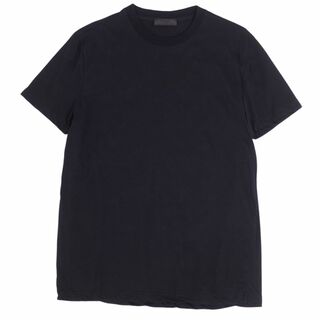 プラダ(PRADA)の美品 プラダ PRADA Tシャツ カットソー 半袖 ショートスリーブ トライアングル トップス メンズ M ブラック(Tシャツ/カットソー(半袖/袖なし))