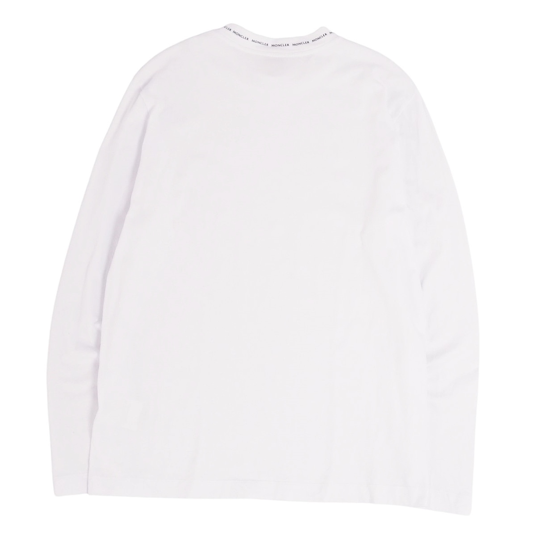 美品 モンクレール MONCLER Tシャツ カットソー ロングスリーブ クルーネック ロゴ コットン トップス メンズ M ホワイト 2