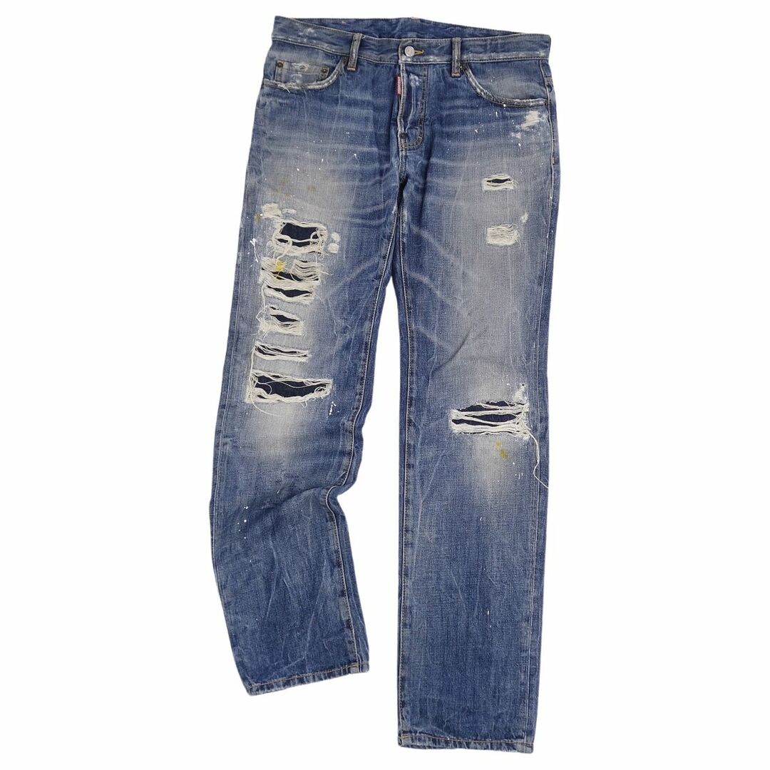 美品 ディースクエアード DSQUARED2 パンツ ロングパンツ デニムパンツ ジーンズ ダメージ加工 ボトムス メンズ 48(M相当) インディゴブルー | フリマアプリ ラクマ
