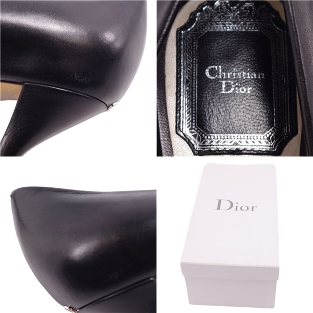 Christian Dior(クリスチャンディオール)の美品 クリスチャンディオール Christian Dior パンプス ヒール CDロゴ金具 カーフレザー シューズ レディース 35.5(22.5cm相当) ブラック レディースの靴/シューズ(ハイヒール/パンプス)の商品写真