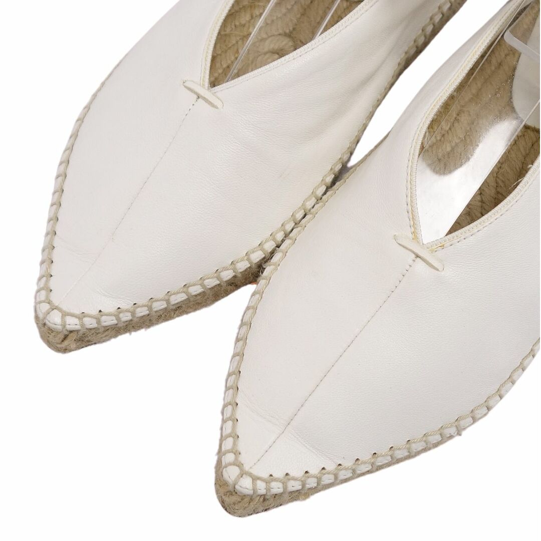 celine(セリーヌ)のセリーヌ CELINE フラットシューズ バレエシューズ フィービー期 エスパドリーユ カーフレザー シューズ レディース 36(23cm相当) ホワイト レディースの靴/シューズ(バレエシューズ)の商品写真