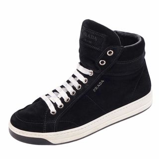 プラダ スポーツ PRADA SPORT スニーカー ハイカット スウェードレザー レースアップ サイドジップ シューズ レディース  37.5(24.5cm相当) ブラック