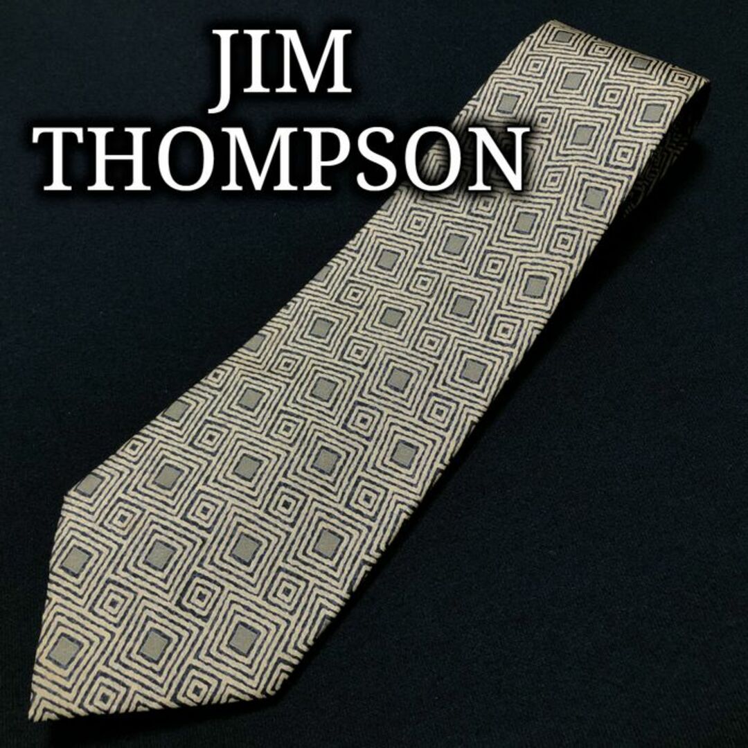 Jim Thompson(ジムトンプソン)のジムトンプソン スクエアデザイン ライトブラウン ネクタイ A103-R21 メンズのファッション小物(ネクタイ)の商品写真