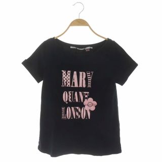 マリークワント(MARY QUANT)のマリークワント LONDON ロゴプリントTシャツ カットソー 半袖 M 黒(Tシャツ(半袖/袖なし))