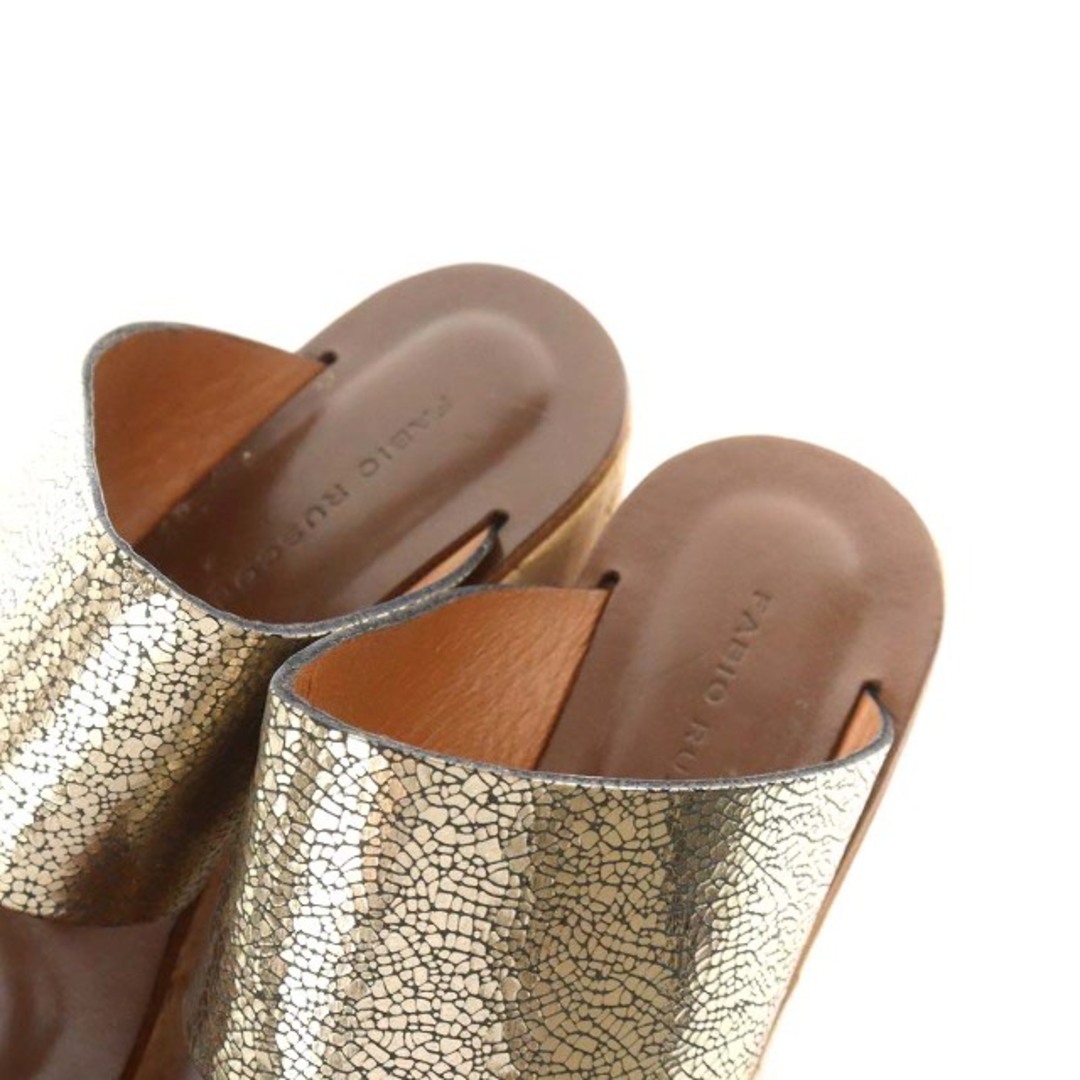 FABIO RUSCONI(ファビオルスコーニ)のファビオルスコーニ サンダル ウェッジソール 35 22.0cm ゴールド色 茶 レディースの靴/シューズ(サンダル)の商品写真