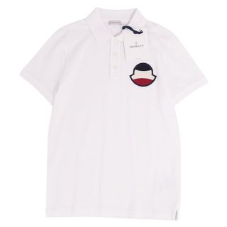 モンクレール(MONCLER)の極美品 モンクレール MONCLER シャツ ポロシャツ 半袖 ショートスリーブ 鹿の子 ワッペン トップス メンズ XS ホワイト(ポロシャツ)