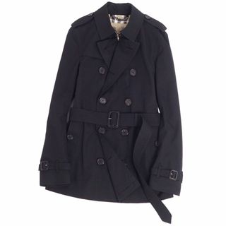 バーバリー(BURBERRY)の極美品 バーバリー BURBERRY コート 英国製 THE CHELSEA チェルシー トレンチコート 裏チェック コットン100％ アウター メンズ 46(XS相当) ブラック(トレンチコート)