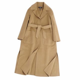 マックスマーラ(Max Mara)の美品 マックスマーラ Max Mara コート ベルト付き ロングコート cucito a mano ダブルフェイス ウール アウター レディース JI44 USA10 GB12(XL相当) ブラウン(その他)