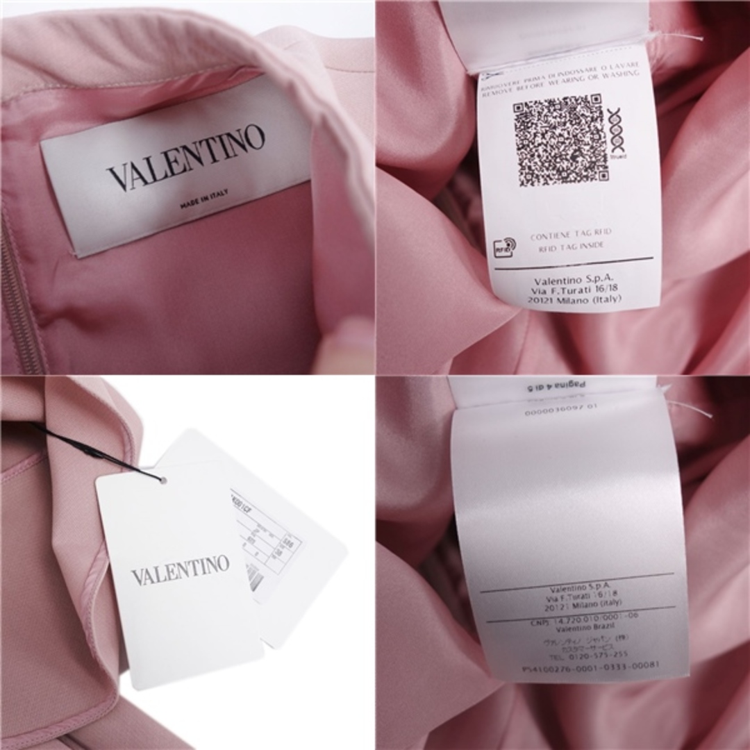 VALENTINO(ヴァレンティノ)の未使用 ヴァレンティノ VALENTINO ワンピース ウール 無地 トップス レディース イタリア製 38(M相当) ピンク レディースのワンピース(ひざ丈ワンピース)の商品写真