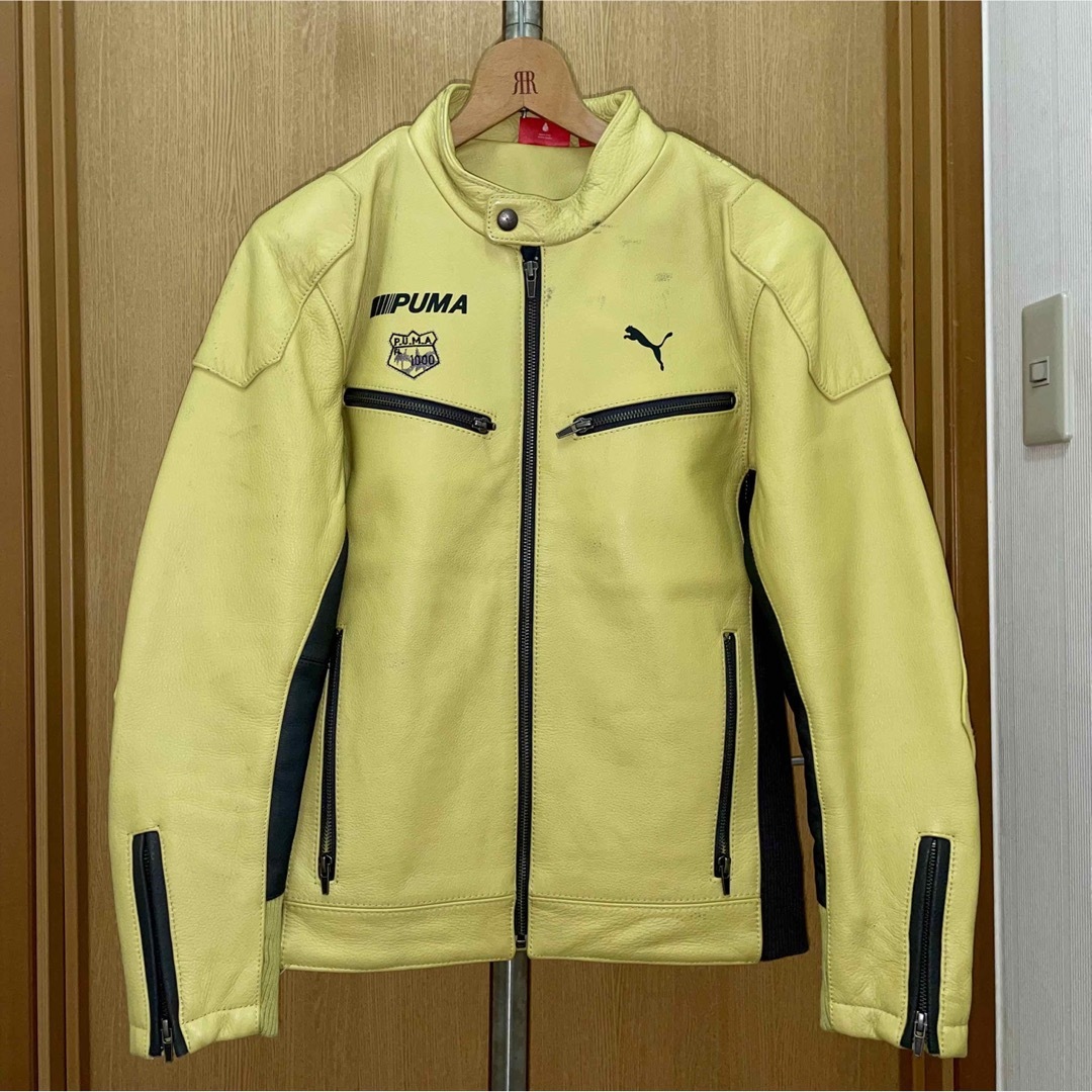 PUMA 本革 シングルライダースレザージャケット 販売取寄 メンズ