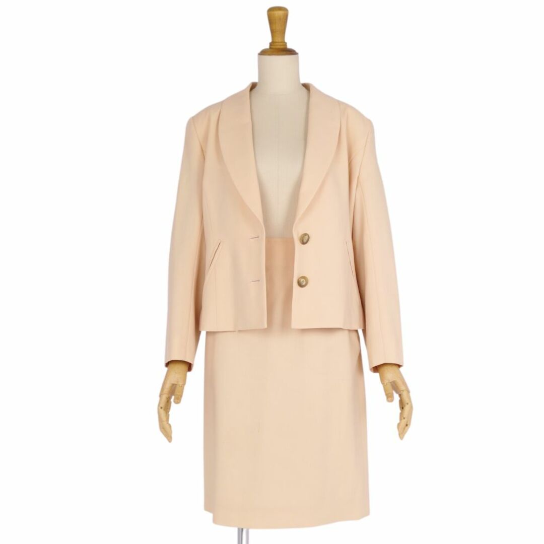 Vintage クリスチャンディオール Christian Dior セットアップ スカートスーツ ウール ジャケット スカート レディース M ベージュ