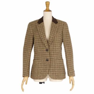 バーバリー(BURBERRY)のVintage バーバリー Burberrys ジャケット テーラード ウール ツイード アウター レディース 9AB2(M相当) カーキ(テーラードジャケット)