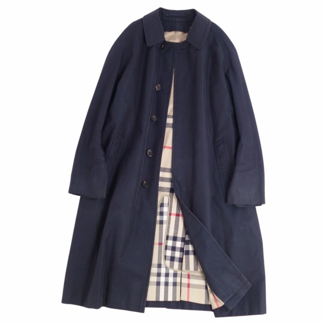 バーバリー ロンドン BURBERRY LONDON コート ライナー付き ステンカラーコート バルマカーンコート コットン100% アウター メンズ 92-170-5(L相当) ネイビー