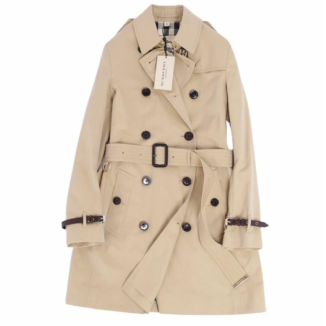 BURBERRY(バーバリー)の未使用 バーバリー ロンドン BURBERRY LONDON コート 2way トレンチコート レザーベルト コットン100％ アウター レディース ITA38 UK6 USA4(M相当) ベージュ レディースのジャケット/アウター(トレンチコート)の商品写真