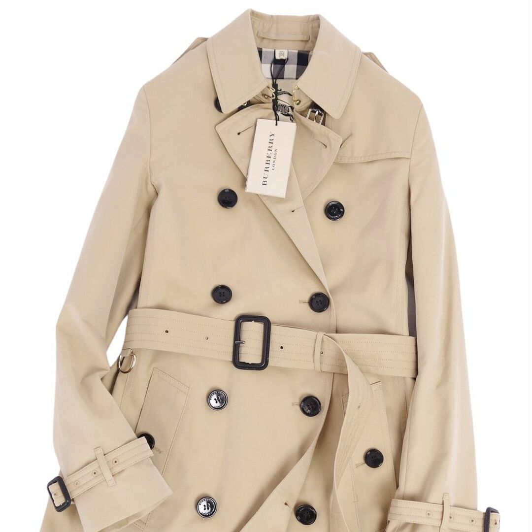 未使用 バーバリー ロンドン BURBERRY LONDON コート 2way トレンチコート レザーベルト コットン100％ アウター レディース  ITA38 UK6 USA4(M相当) ベージュ