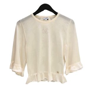 CHANEL - シャネル CHANEL ココマークシルクフリルカットソー23SS カッ