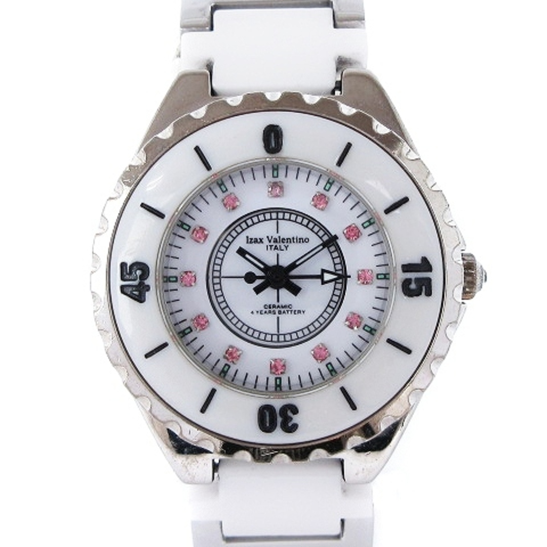 アイザックバレンチノ 腕時計 クォーツ セラミック IVL-3000-2 白系