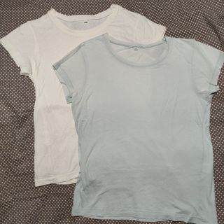 ムジルシリョウヒン(MUJI (無印良品))の無印　良品　2枚セット　Tシャツ　パステル　イエロー　グリーン(Tシャツ(半袖/袖なし))