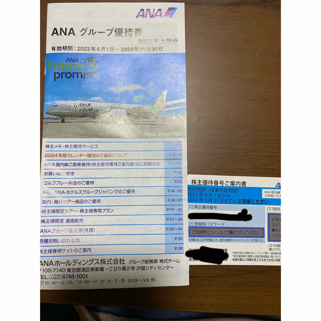 ANA 株主優待 冊子付き