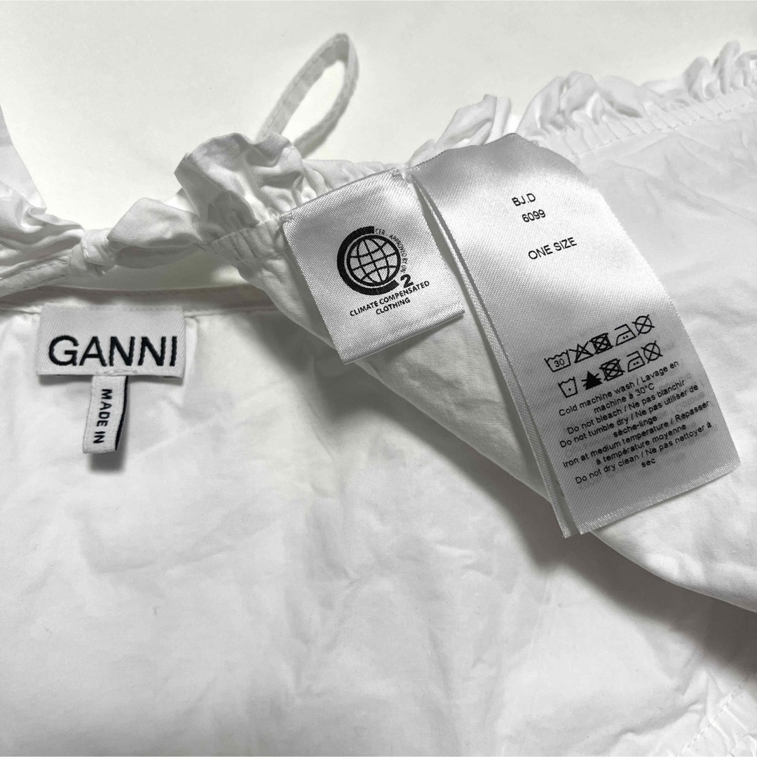 ガニー GANNI フリル 付け襟 セーラーカラーレディース 無地 ホワイト・白 レディースのアクセサリー(つけ襟)の商品写真