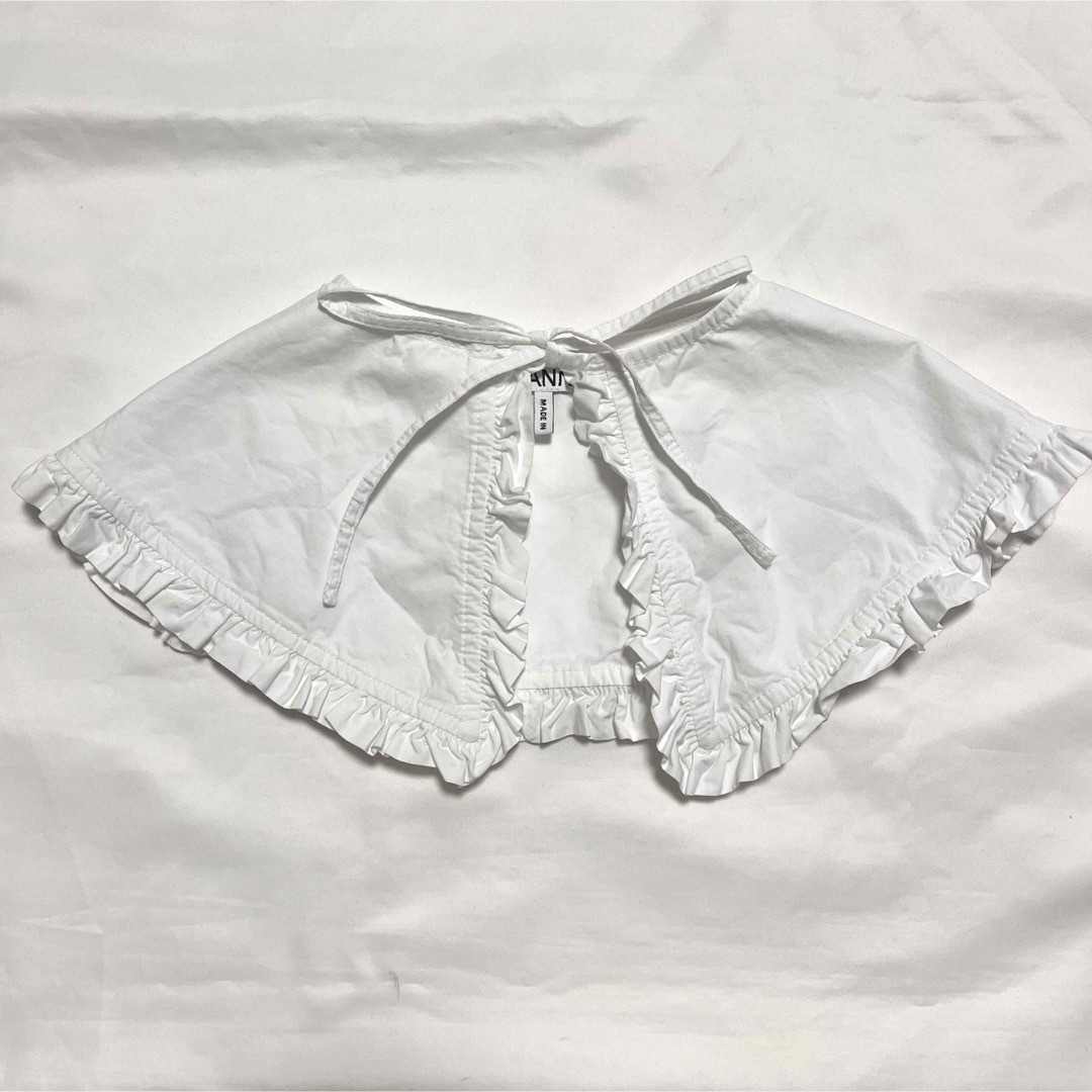 ガニー GANNI フリル 付け襟 セーラーカラーレディース 無地 ホワイト・白 レディースのアクセサリー(つけ襟)の商品写真