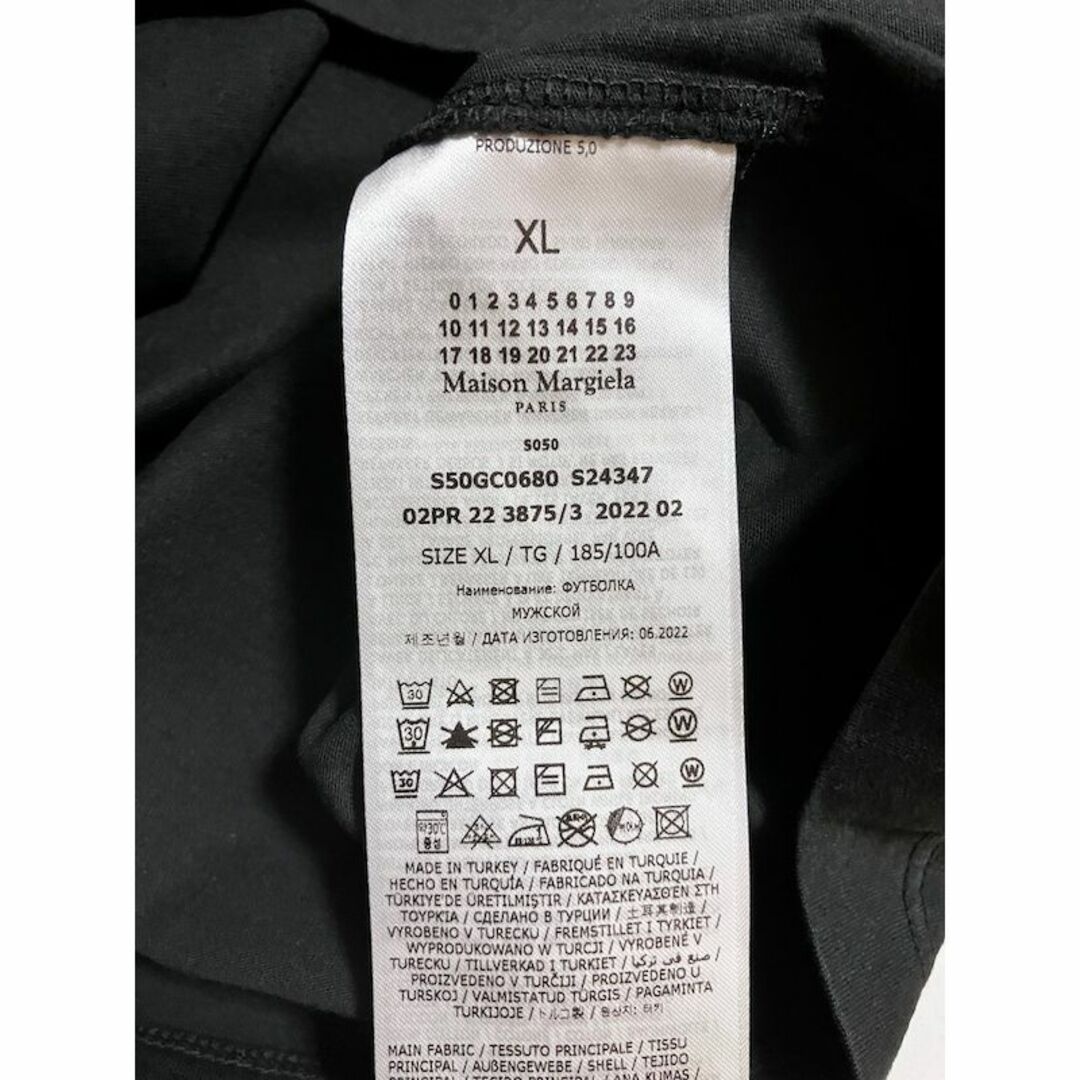 新品 XL 22aw マルジェラ オーガニックコットン Tシャツ 黒 4257