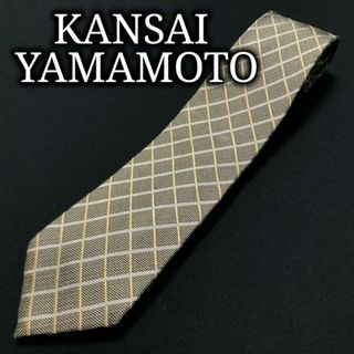 カンサイヤマモト(Kansai Yamamoto)のカンサイヤマモト チェック グレー＆ライトブラウン ネクタイ A103-S09(ネクタイ)