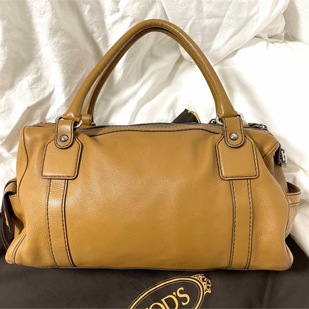 TOD'S - 【TOD'S】南京錠 本革ミニボストンバッグ キャメルブラウン
