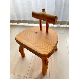 子供椅子　木製チェア　ミニスツール　花台(家具)