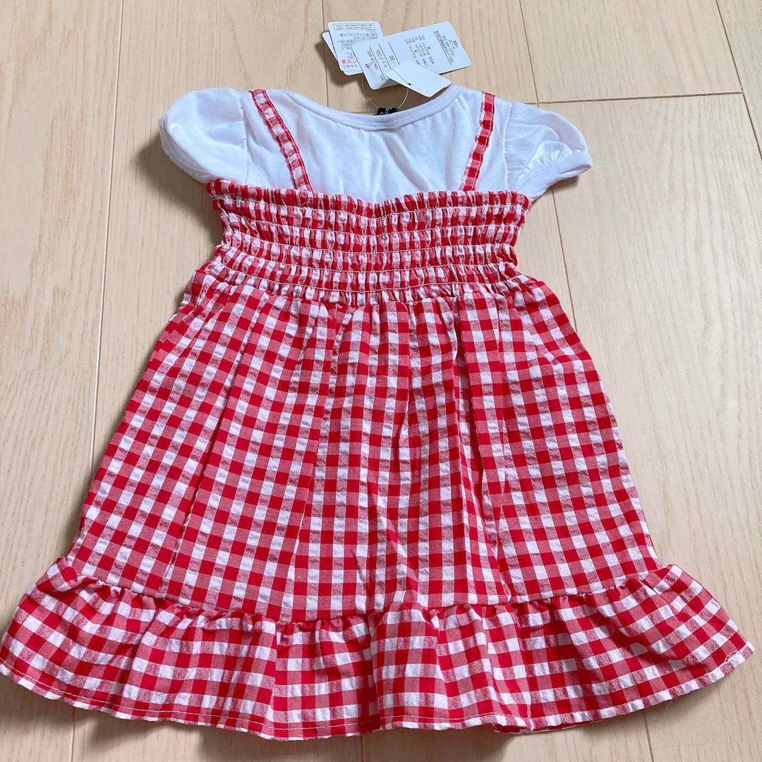 西松屋 西松屋 チェック柄リボン付きワンピース 新品未使用 タグ付き お出かけ着 女の子の通販 by Saki アプレレクール ジャンパースカート チェック 後ろリボン ポケット付き