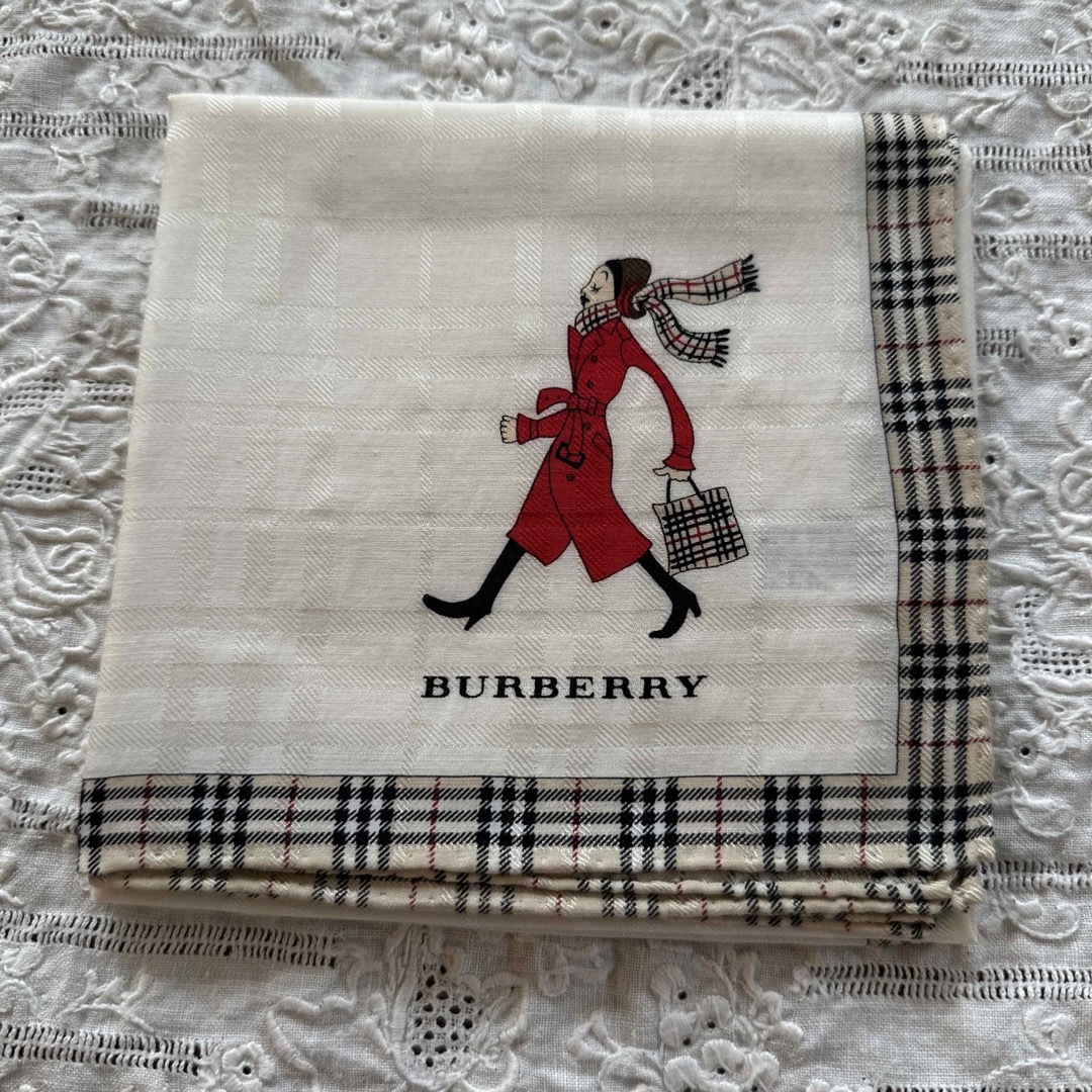 BURBERRY(バーバリー)のバーバリー　BURBERRY シルク混　大判　ハンカチ　ミニスカーフとしても レディースのファッション小物(ハンカチ)の商品写真