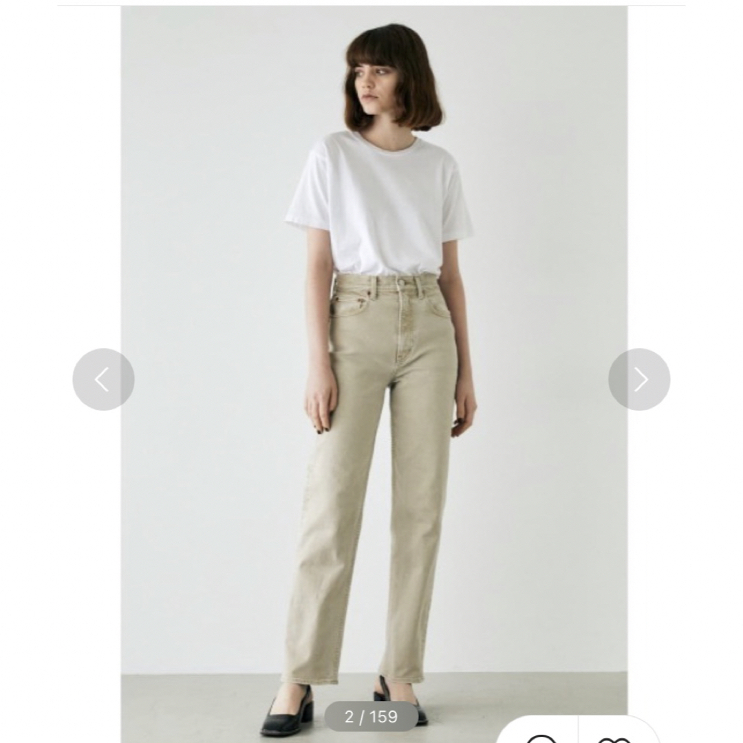 moussy(マウジー)のmoussy PLAIN JEANS COLOR STRAIGHT L/BEG レディースのパンツ(デニム/ジーンズ)の商品写真