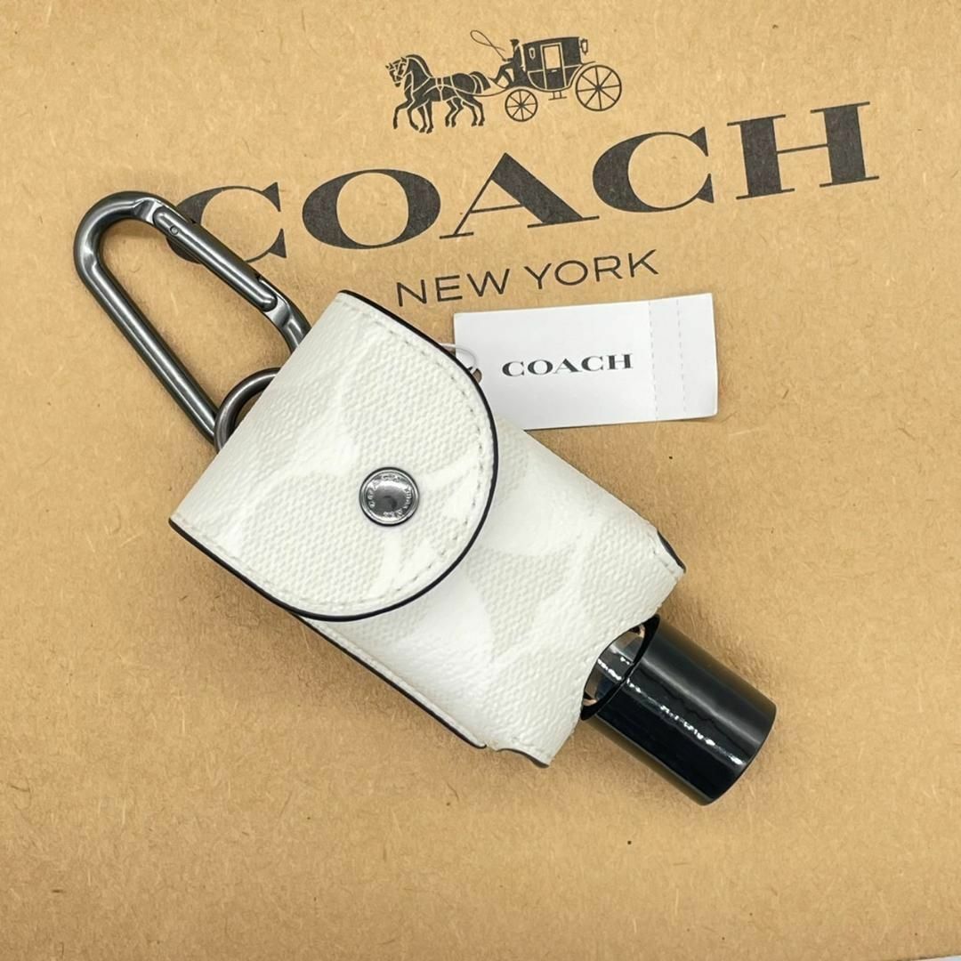 【新品タグ付】COACH レザー Airpods Proケース シグネチャー 白