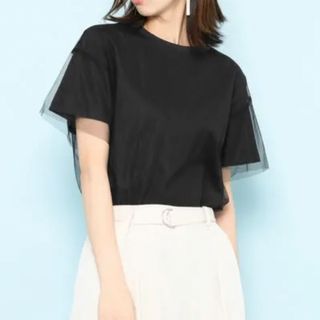 センスオブプレイスバイアーバンリサーチ(SENSE OF PLACE by URBAN RESEARCH)のSENSE OF PLACE シースルー シアー 半袖 Tシャツ ブラック・黒(Tシャツ(半袖/袖なし))