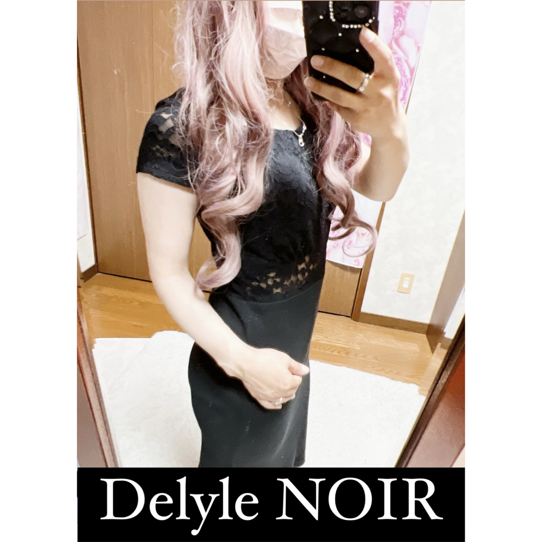 Delyle NOIR(デイライルノアール)の5238.Delyle NOIR 新品 ウエスト透け レース 膝丈ワンピース レディースのワンピース(ひざ丈ワンピース)の商品写真