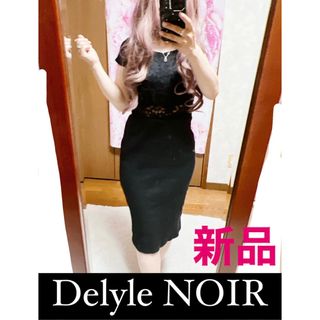 デイライルノアール(Delyle NOIR)の5238.Delyle NOIR 新品 ウエスト透け レース 膝丈ワンピース(ひざ丈ワンピース)