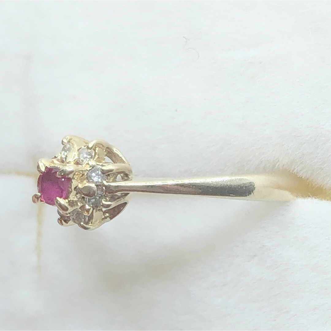 指輪 K18YG ルビー0.39ct/ダイヤ0.73ct 11号 - 指輪・リング