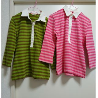 ジェイクルー(J.Crew)のJ.CREW七分袖シャツ　グリーンとピンク2枚組(シャツ/ブラウス(長袖/七分))