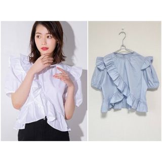 フィフス(fifth)のfifth ななめフリルブラウス　ZARA H&M (シャツ/ブラウス(半袖/袖なし))