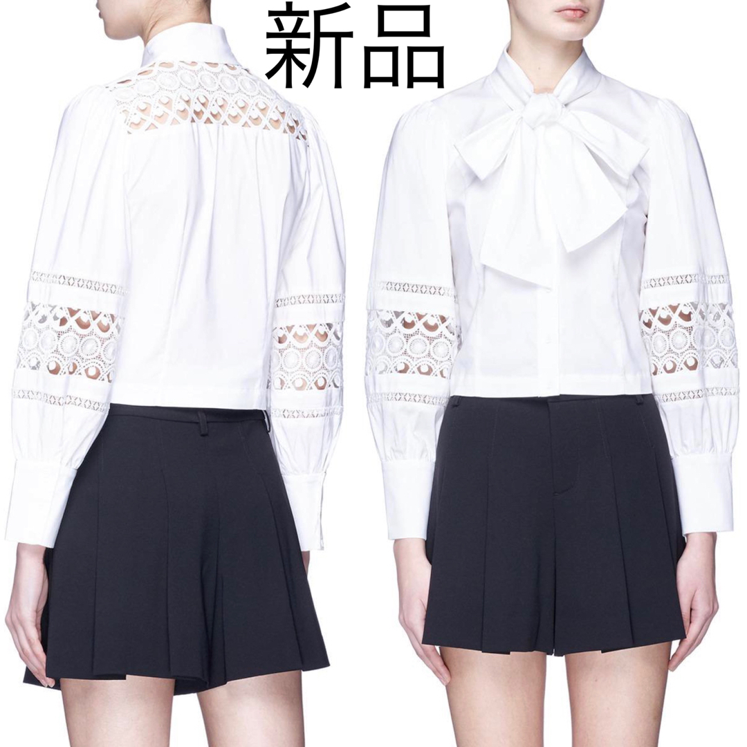 Alice+Olivia - 新品 alice+olivia アイレット刺繍レース×ボウタイ