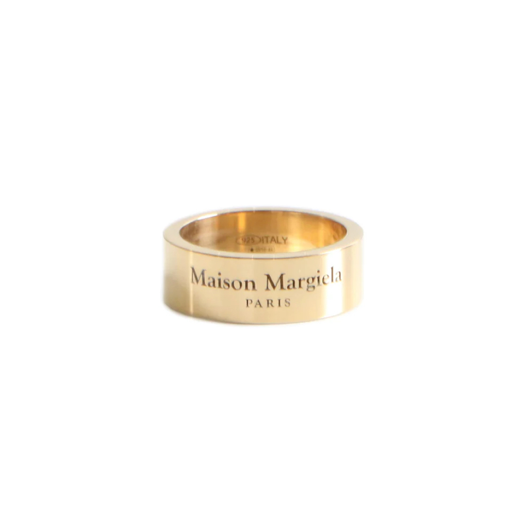 新品 メゾンマルジェラ リング 指輪 ゴールド S925 17号 ブランドロゴ