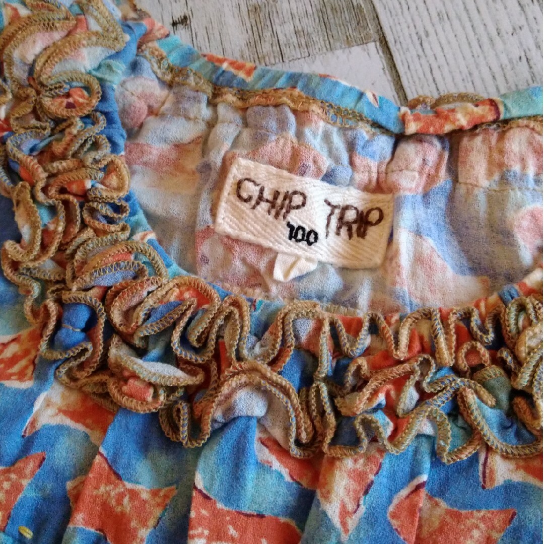 CHIP TRIP(チップトリップ)のチップトリップ　魚　ワンピース　ブルー キッズ/ベビー/マタニティのキッズ服女の子用(90cm~)(ワンピース)の商品写真