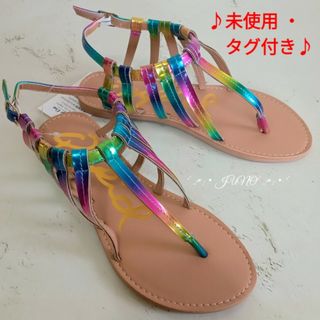 アナップ(ANAP)のオーロラーカラーサンダル♡ANAP アナップ Anap anap 未使用 タグ付(サンダル)