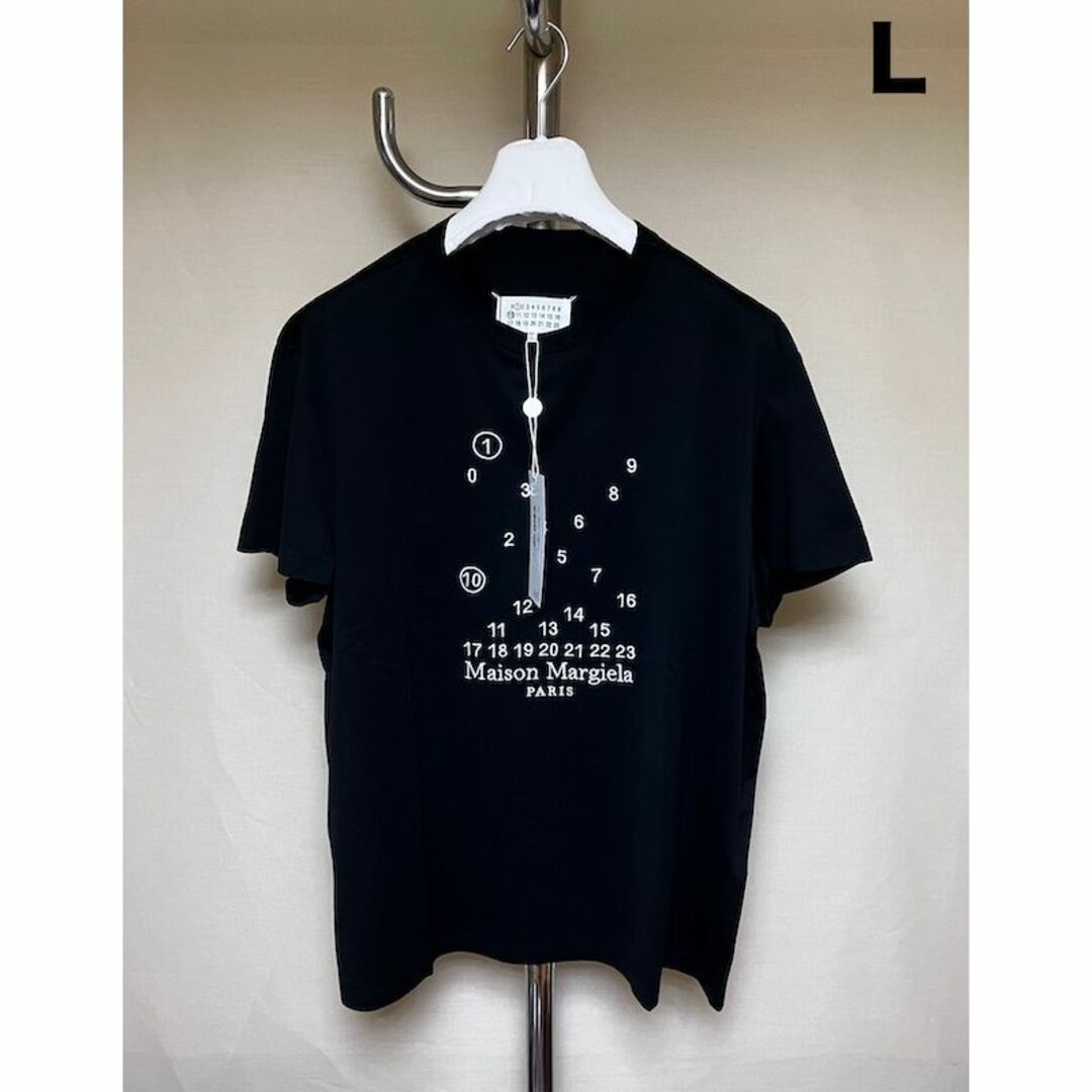 Hiro1313マルジェラ黒系新品 L 22aw マルジェラ バブルロゴTシャツ 黒白 3996