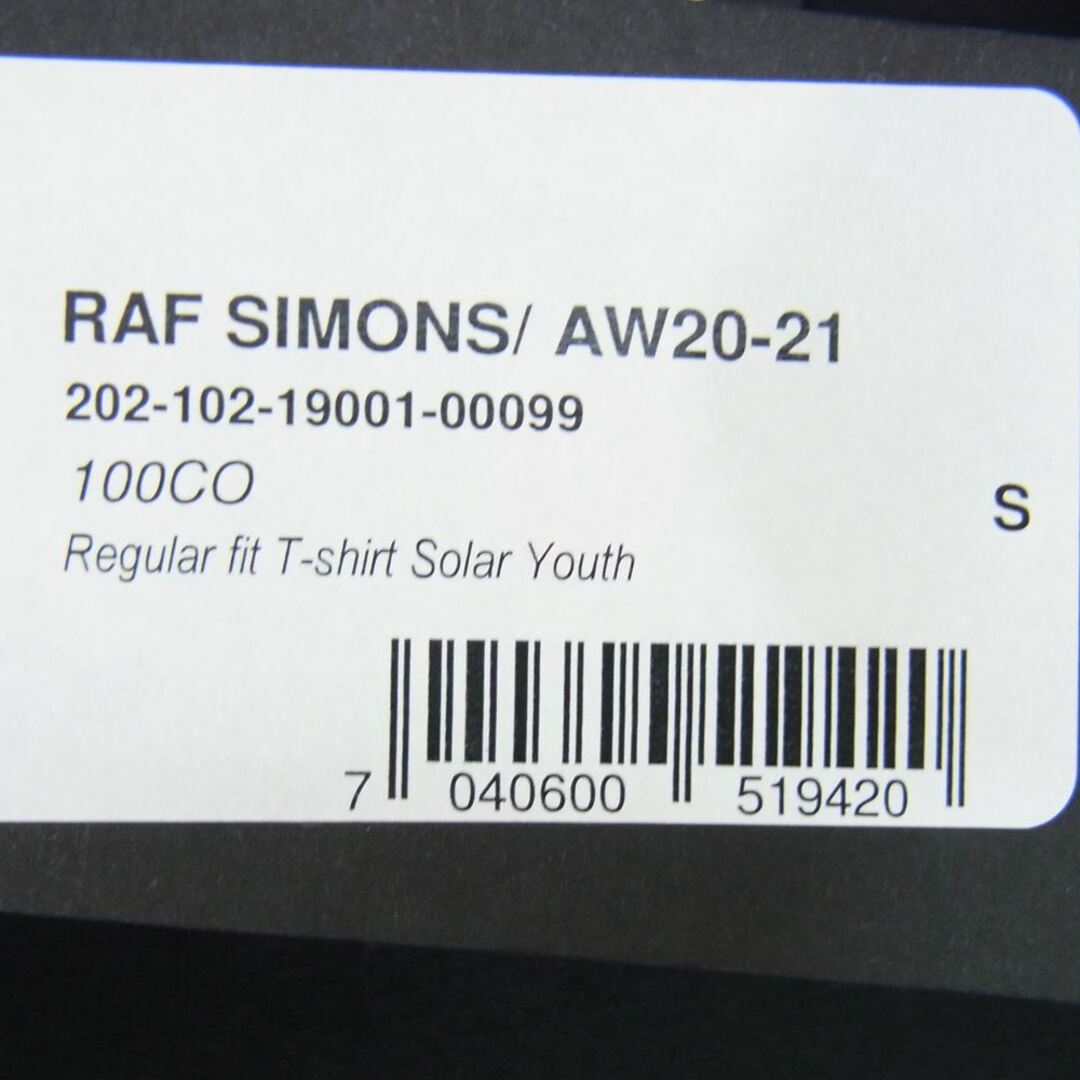 RAF SIMONS(ラフシモンズ)のRAF SIMONS ラフシモンズ 20-21AW 202-102-19001-00099 Regular Fit T-Shirt Solar Youth レギュラー フィット ソーラー ユース Tシャツ ブラック系 S【新古品】【未使用】【中古】 メンズのトップス(Tシャツ/カットソー(半袖/袖なし))の商品写真