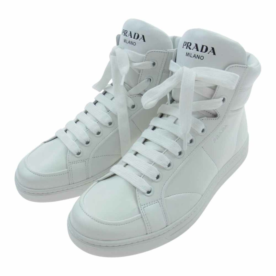 PRADA(プラダ)のPRADA プラダ その他靴 ハイカット ジップ スニーカー ホワイト系 7【極上美品】【中古】 メンズの靴/シューズ(その他)の商品写真