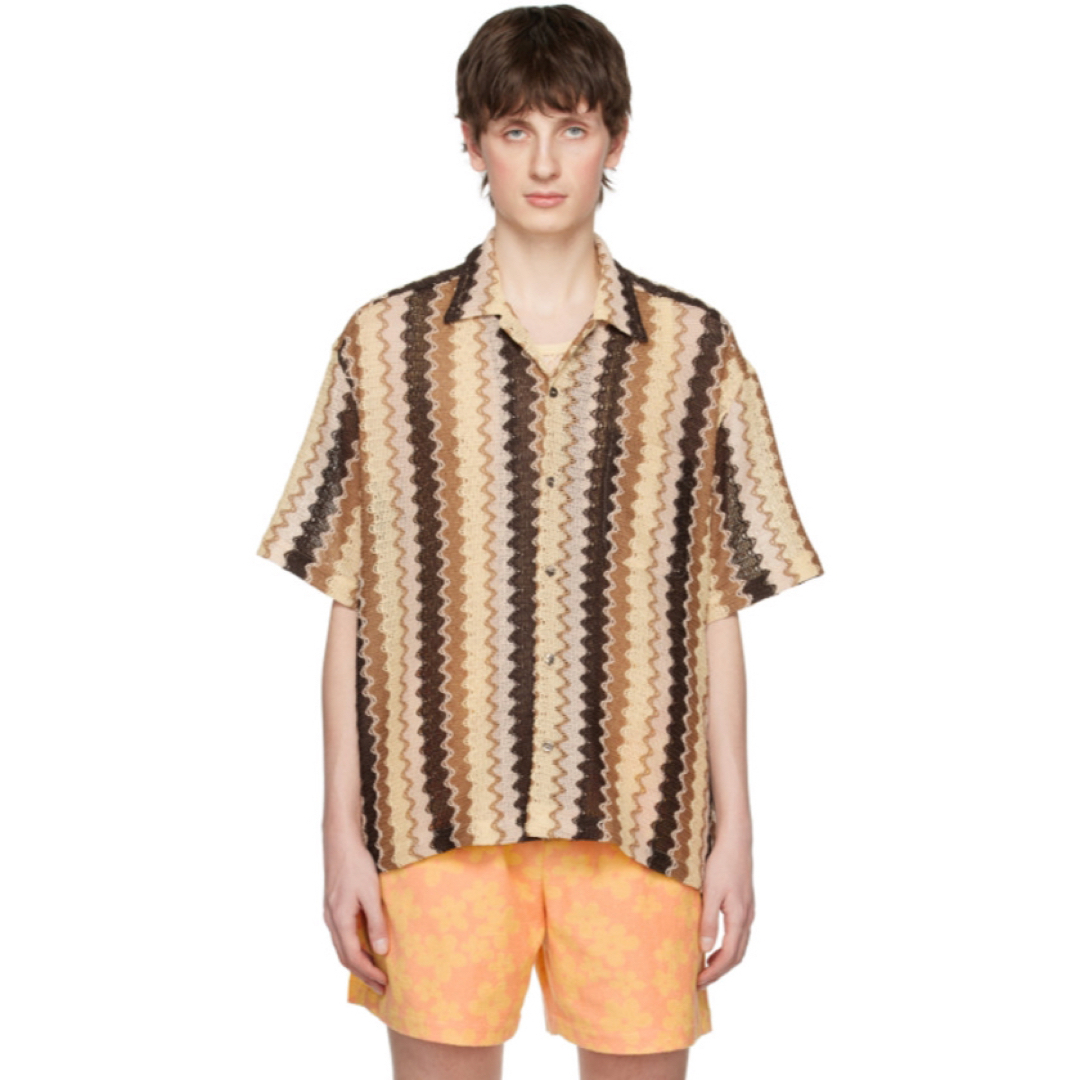 cmmn swdn TURE KNITTED SHIRT BROWN WAVE